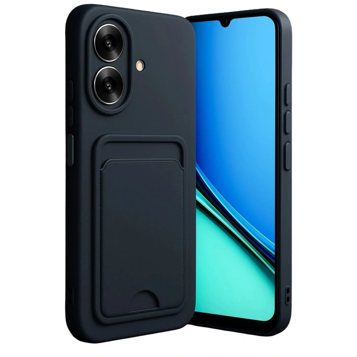 Mey İthalat®  Realme Note 60 Kelvin Kartvizitli Silikon - Siyah