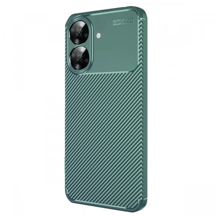 Mey İthalat®  Realme Note 60 Kılıf Auto Focus Karbon Kapak - Koyu Yeşil
