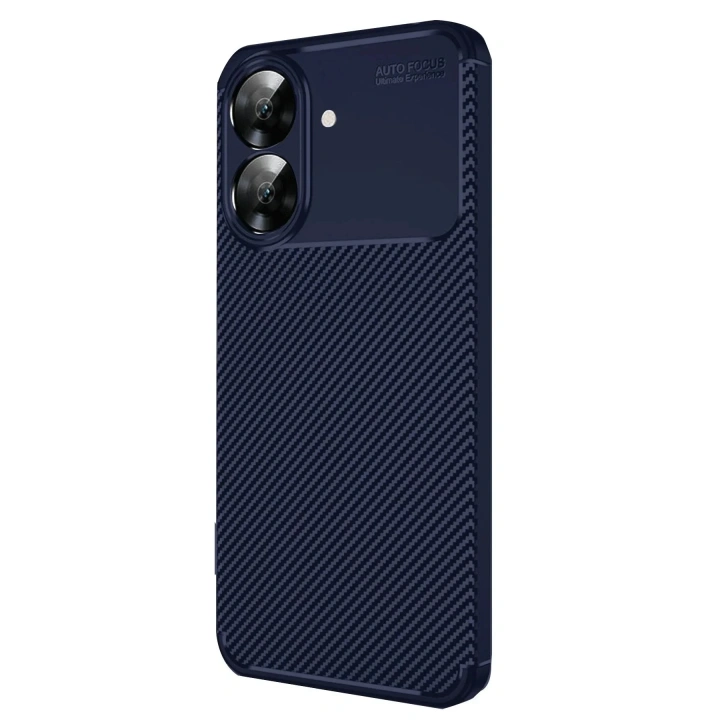 Mey İthalat®  Realme Note 60 Kılıf Auto Focus Karbon Kapak - Lacivert
