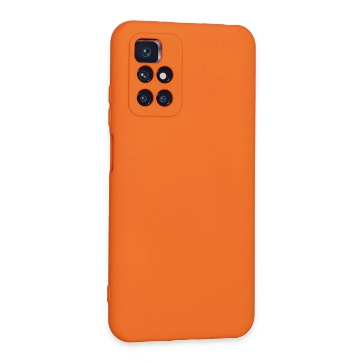 Mey İthalat®   Redmi 10 2022 Kılıf Nano içi Kadife Silikon - Turuncu