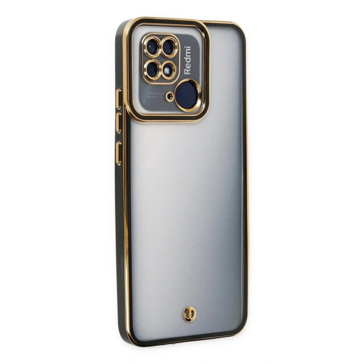Mey İthalat®   Redmi 10C Kılıf Liva Lens Silikon - Siyah