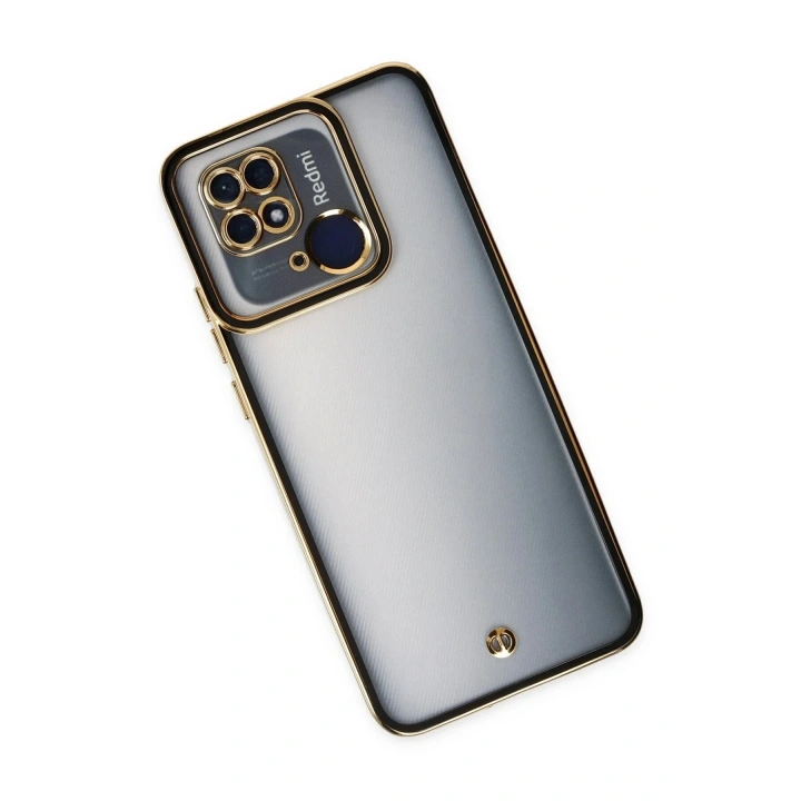 Mey İthalat®   Redmi 10C Kılıf Liva Lens Silikon - Siyah
