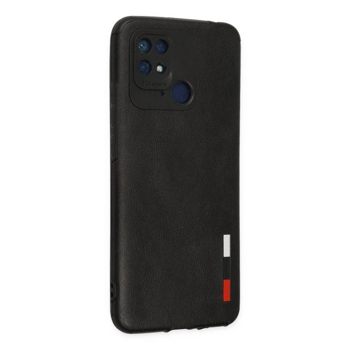 Mey İthalat®   Redmi 10C Kılıf Loop Deri Silikon - Siyah