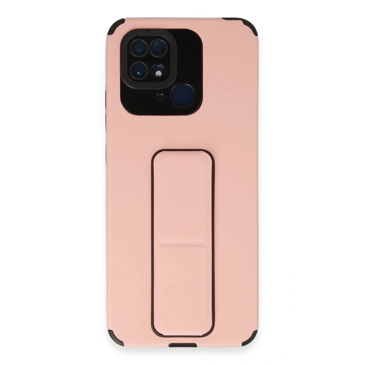 Mey İthalat®   Redmi 10C Kılıf Mega Standlı Silikon - Pudra