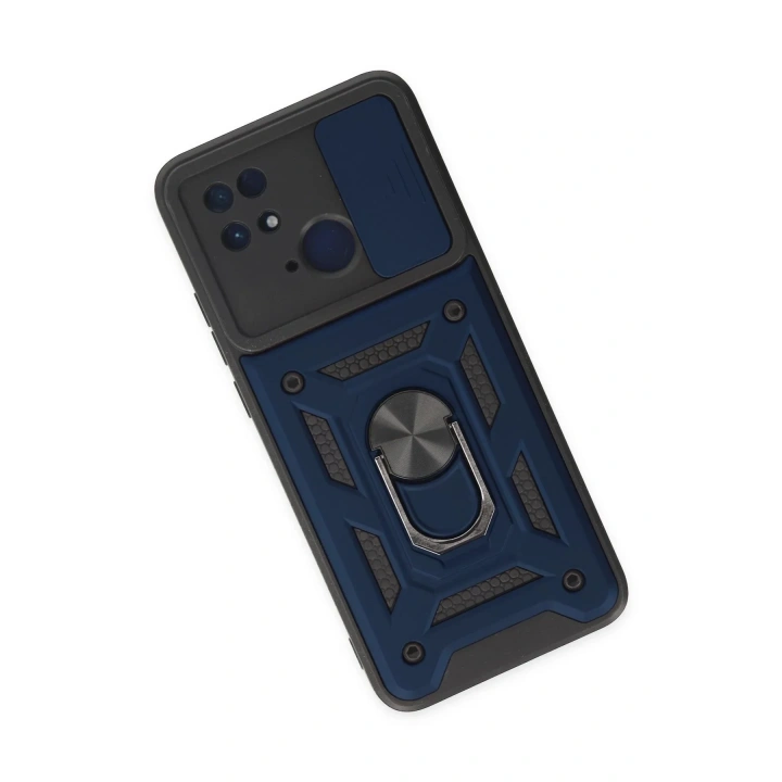 Mey İthalat®   Redmi 10C Kılıf Pars Lens Yüzüklü Silikon - Lacivert
