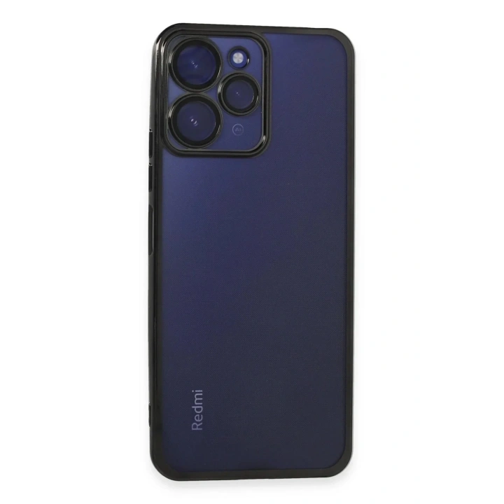 Mey İthalat®   Redmi 12 Kılıf  Lensli Silikon - Siyah
