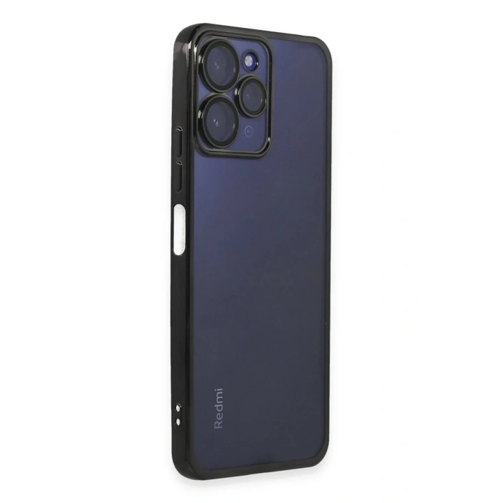 Mey İthalat®   Redmi 12 Kılıf  Lensli Silikon - Siyah