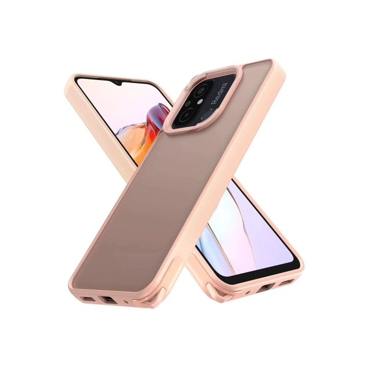 Mey İthalat®   Redmi 12C Kılıf Elegant Kapak - Pudra