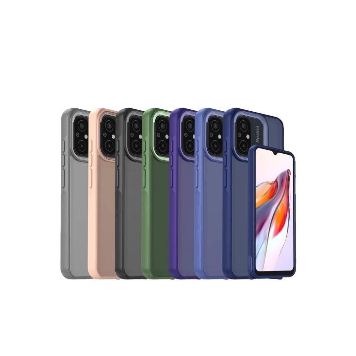 Mey İthalat®   Redmi 12C Kılıf Elegant Kapak - Pudra