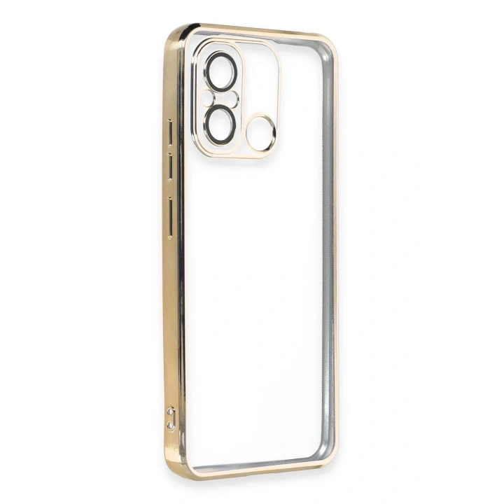Mey İthalat®   Redmi 12C Kılıf  Lensli Silikon - Gold