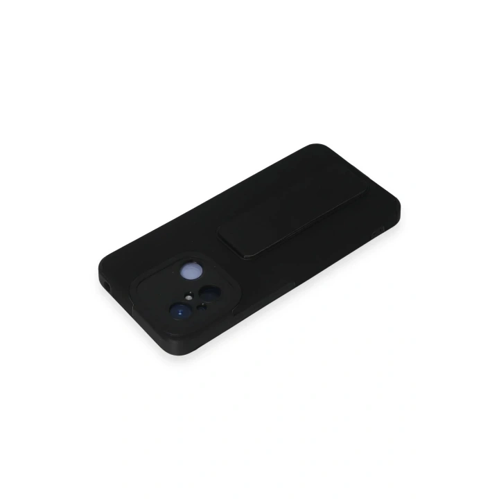 Mey İthalat®   Redmi 12C Kılıf Mega Standlı Silikon - Siyah