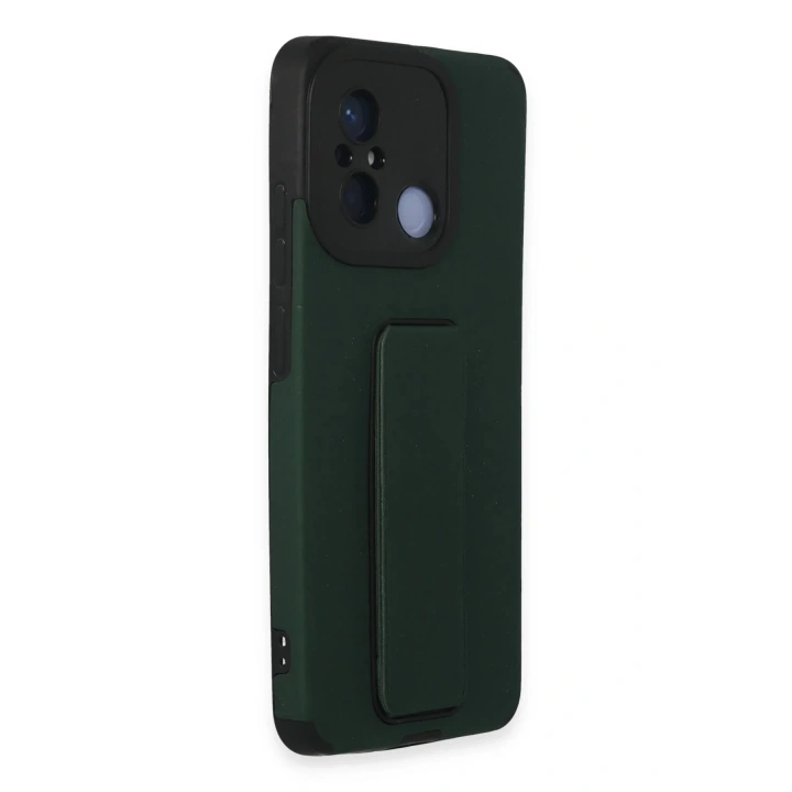Mey İthalat®   Redmi 12C Kılıf Mega Standlı Silikon - Yeşil