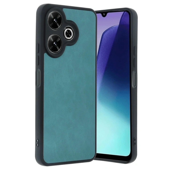 Mey İthalat®   Redmi 13 4G Kılıf Aras Deri Kapak - Açık Yeşil