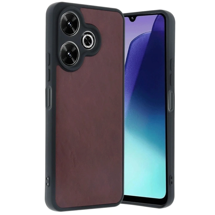 Mey İthalat®   Redmi 13 4G Kılıf Aras Deri Kapak - Bordo