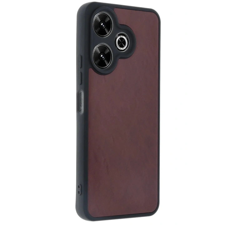 Mey İthalat®   Redmi 13 4G Kılıf Aras Deri Kapak - Bordo
