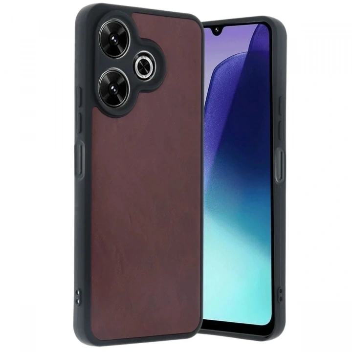 Mey İthalat®   Redmi 13 4G Kılıf Aras Deri Kapak - Bordo