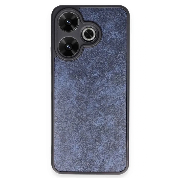 Mey İthalat®   Redmi 13 4G Kılıf Aras Deri Kapak - Lacivert