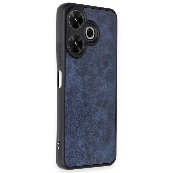 Mey İthalat®   Redmi 13 4G Kılıf Aras Deri Kapak - Lacivert