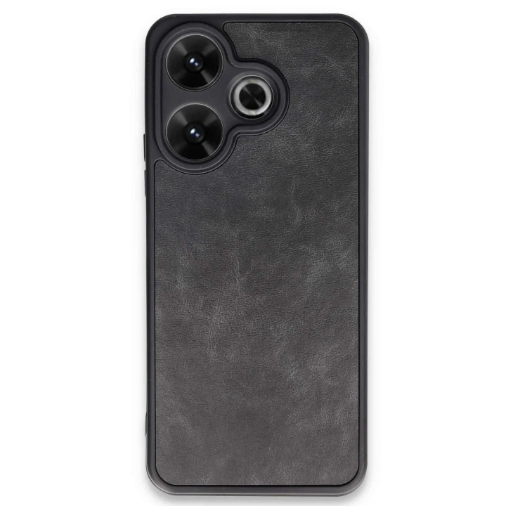 Mey İthalat®   Redmi 13 4G Kılıf Aras Deri Kapak - Siyah
