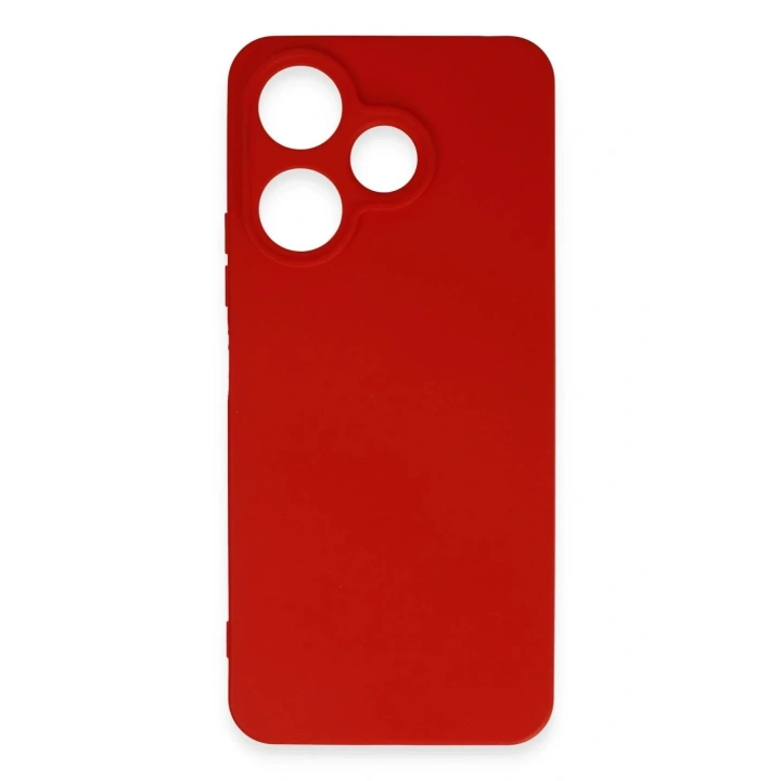 Mey İthalat®   Redmi 13 4G Kılıf First Silikon - Kırmızı