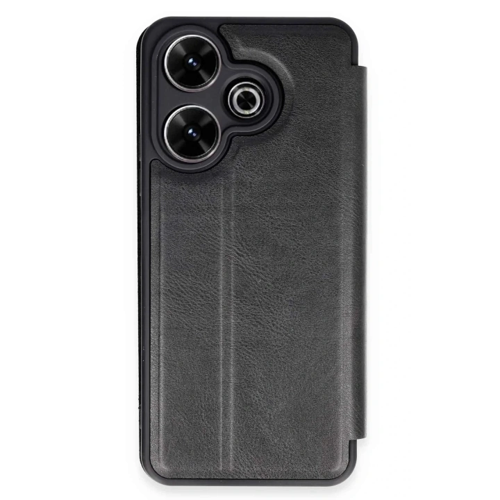 Mey İthalat®   Redmi 13 4G Kılıf Flip Cover - Siyah
