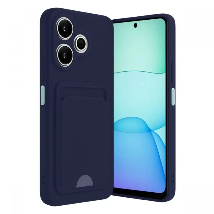 Mey İthalat®   Redmi 13 4G Kılıf Kelvin Kartvizitli Silikon - Lacivert