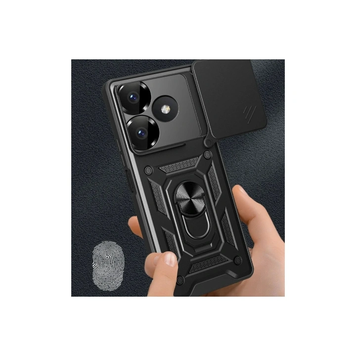 Mey İthalat®   Redmi 13 4G Kılıf Pars Lens Yüzüklü Silikon - Yeşil