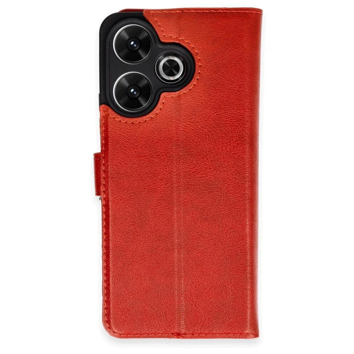Mey İthalat®   Redmi 13 4G Kılıf Trend S Plus Kapaklı Kılıf - Kırmızı