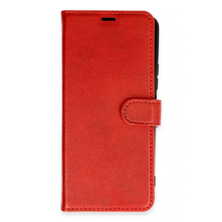 Mey İthalat®   Redmi 13 4G Kılıf Trend S Plus Kapaklı Kılıf - Kırmızı