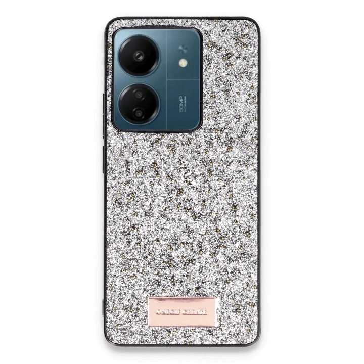 Mey İthalat®   Redmi 13C Bright Simli Kapak - Gümüş