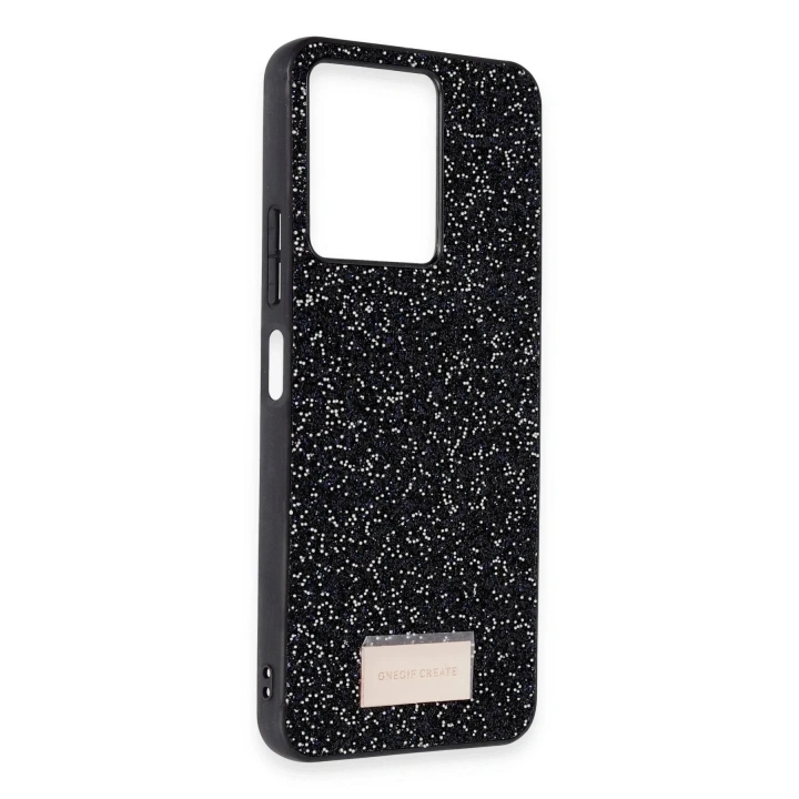 Mey İthalat®   Redmi 13C Bright Simli Kapak - Siyah