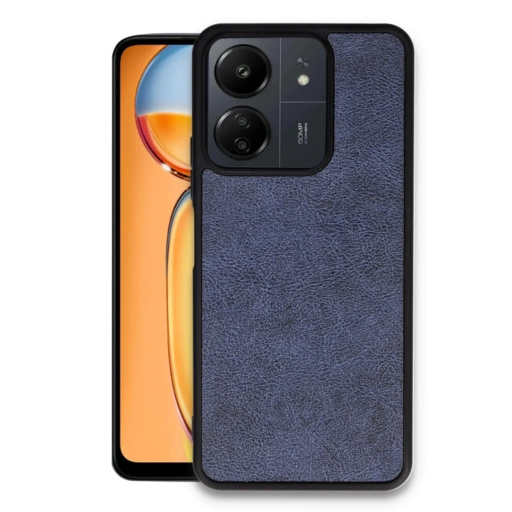 Mey İthalat®   Redmi 13C Kılıf Aras Deri Kapak - Lacivert