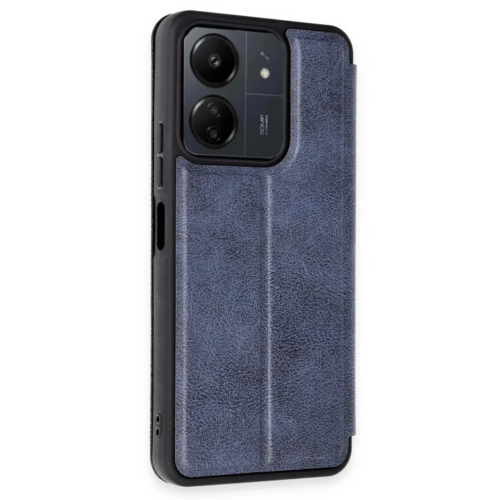 Mey İthalat®   Redmi 13C Kılıf Flip Cover - Lacivert