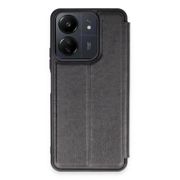 Mey İthalat®   Redmi 13C Kılıf Flip Cover - Siyah