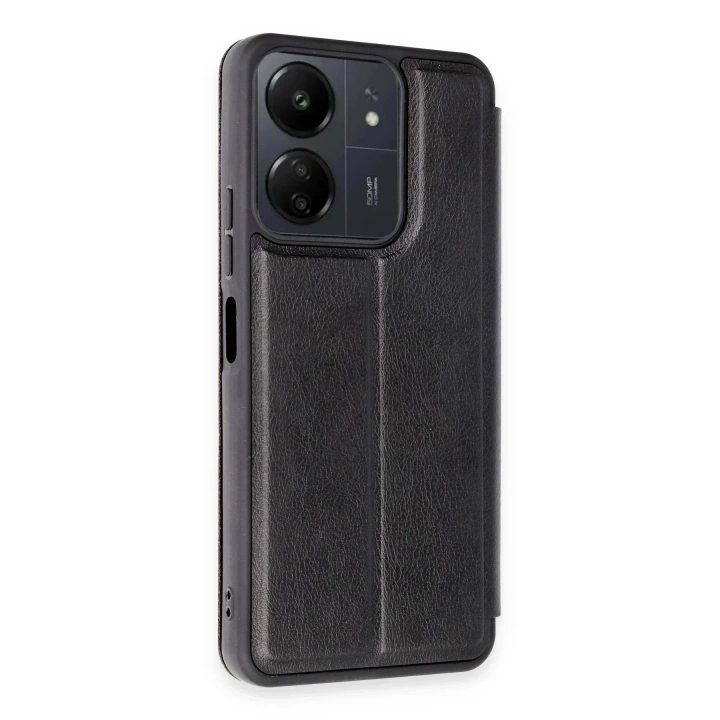 Mey İthalat®   Redmi 13C Kılıf Flip Cover - Siyah