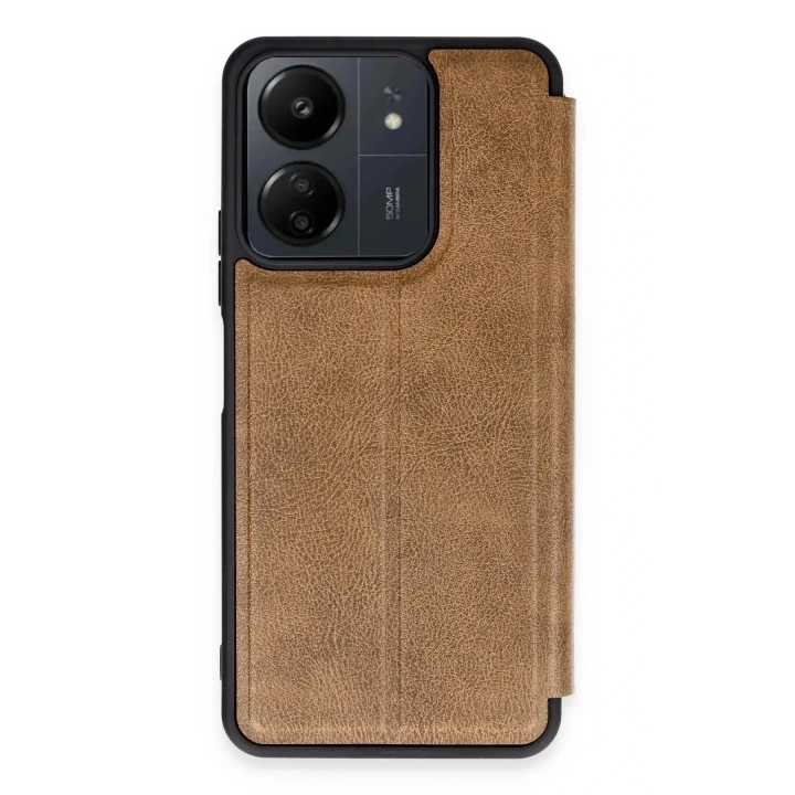 Mey İthalat®   Redmi 13C Kılıf Flip Cover - Taba