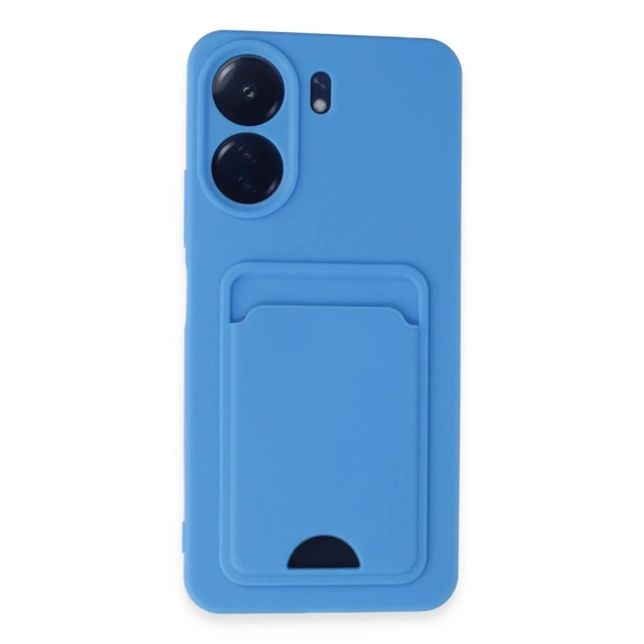 Mey İthalat®   Redmi 13C Kılıf Kelvin Kartvizitli Silikon - Mavi