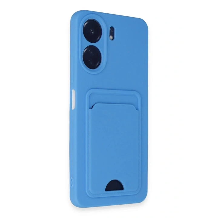 Mey İthalat®   Redmi 13C Kılıf Kelvin Kartvizitli Silikon - Mavi