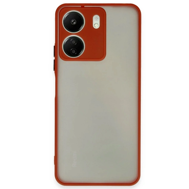 Mey İthalat®   Redmi 13C Kılıf Montreal Silikon Kapak - Kırmızı