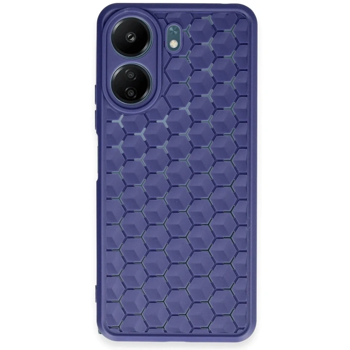 Mey İthalat®   Redmi 13C Kılıf Petek Silikon Kapak - Lacivert