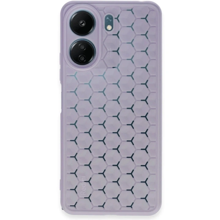 Mey İthalat®   Redmi 13C Kılıf Petek Silikon Kapak - Lila