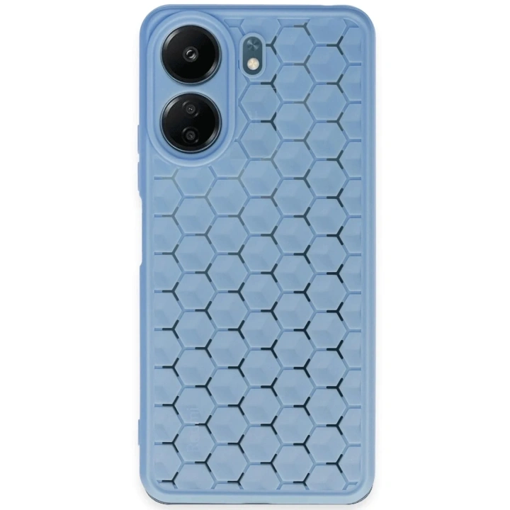 Mey İthalat®   Redmi 13C Kılıf Petek Silikon Kapak - Mavi