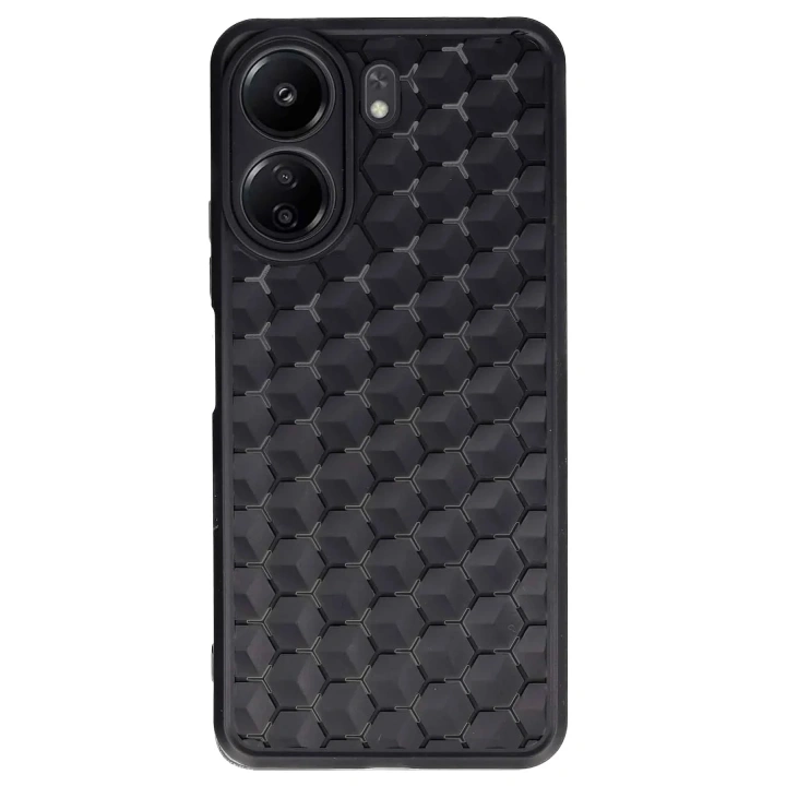 Mey İthalat®   Redmi 13C Kılıf Petek Silikon Kapak - Siyah