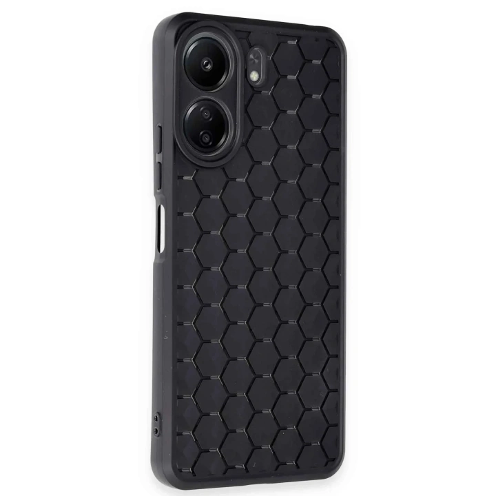 Mey İthalat®   Redmi 13C Kılıf Petek Silikon Kapak - Siyah