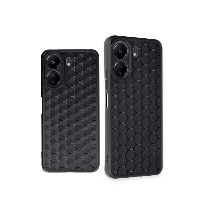 Mey İthalat®   Redmi 13C Kılıf Petek Silikon Kapak - Siyah