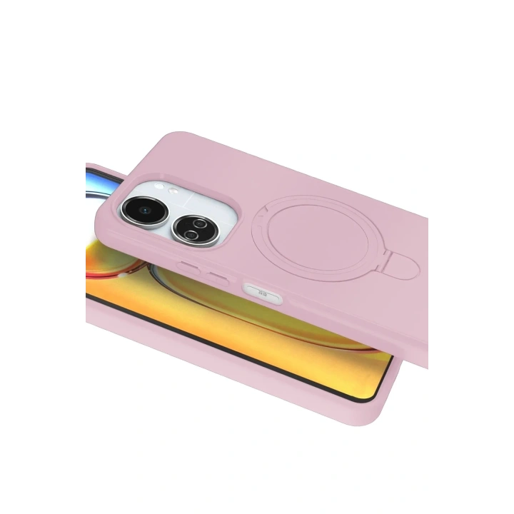 Mey İthalat®   Redmi 13C Regal Magsafe Standlı Kapak - Açık Pembe