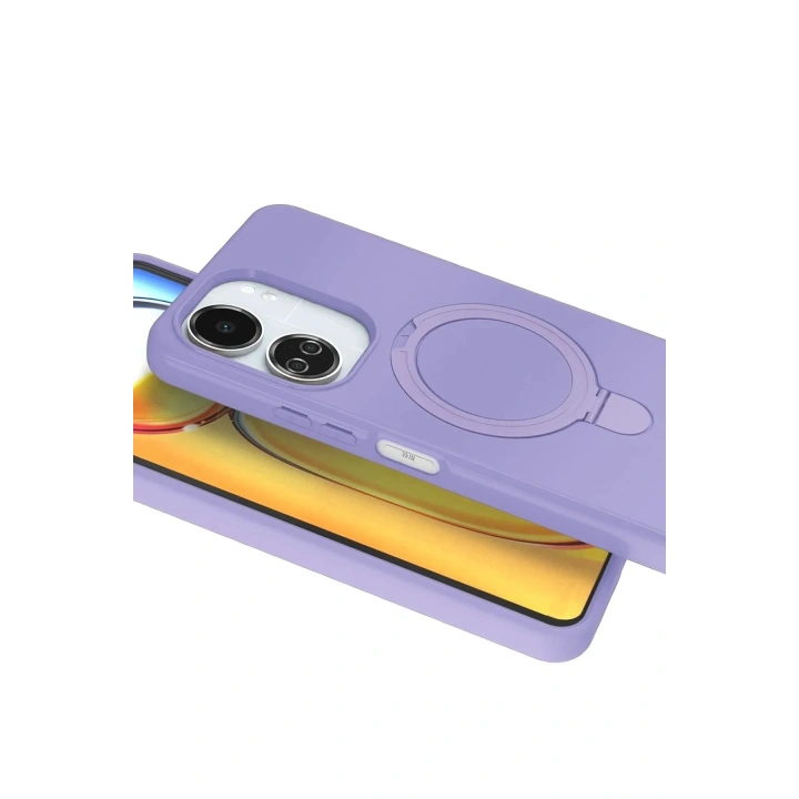 Mey İthalat®   Redmi 13C Regal Magsafe Standlı Kapak - Lila