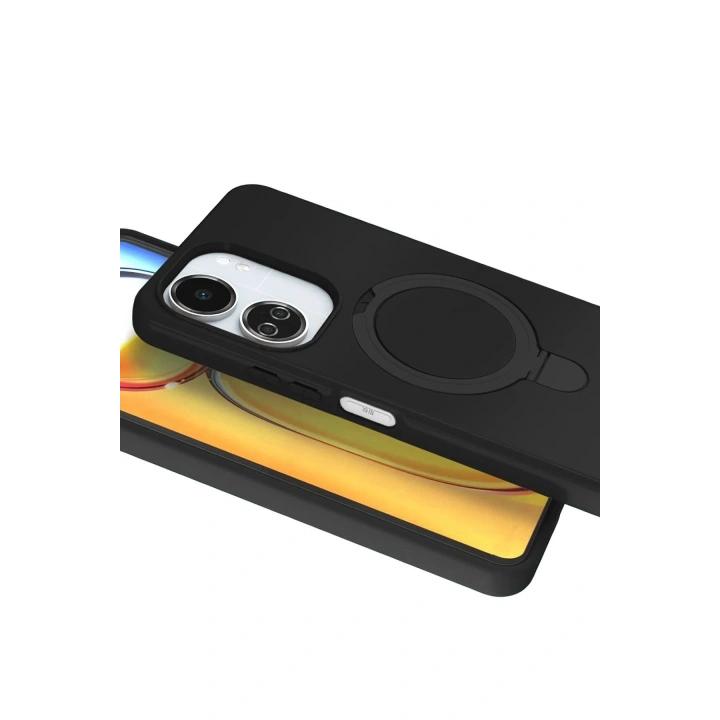 Mey İthalat®   Redmi 13C Regal Magsafe Standlı Kapak - Siyah
