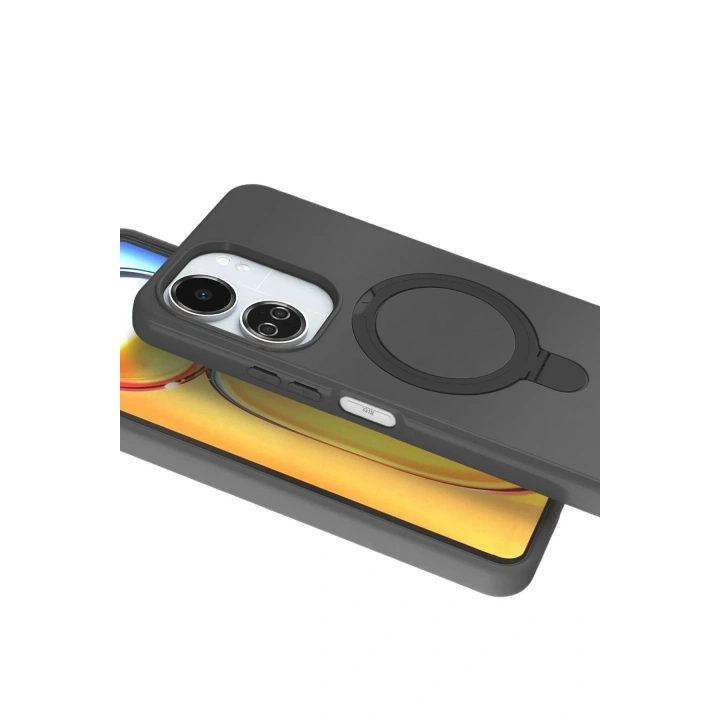 Mey İthalat®   Redmi 13C Regal Magsafe Standlı Kapak - Titan Gri