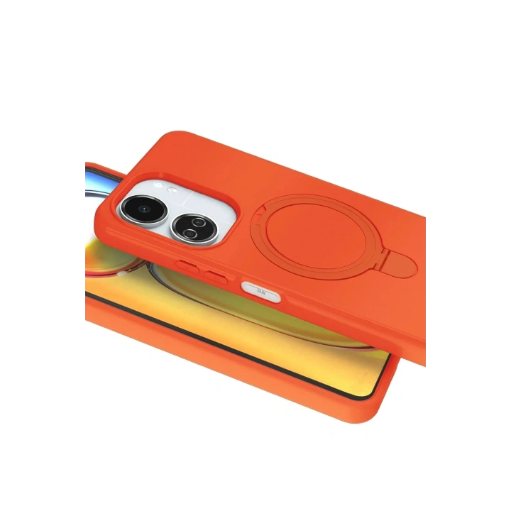 Mey İthalat®   Redmi 13C Regal Magsafe Standlı Kapak - Turuncu